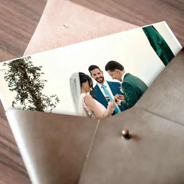 Pochette PortaFoto in Ecopelle